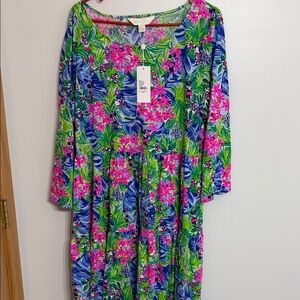 Lilly Pulitzer Vibrant Floral Long Sleeve Dress